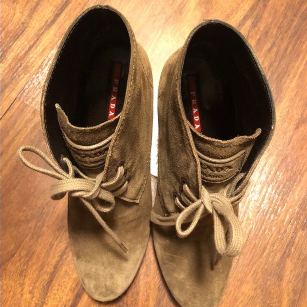Prada suede ankle boots